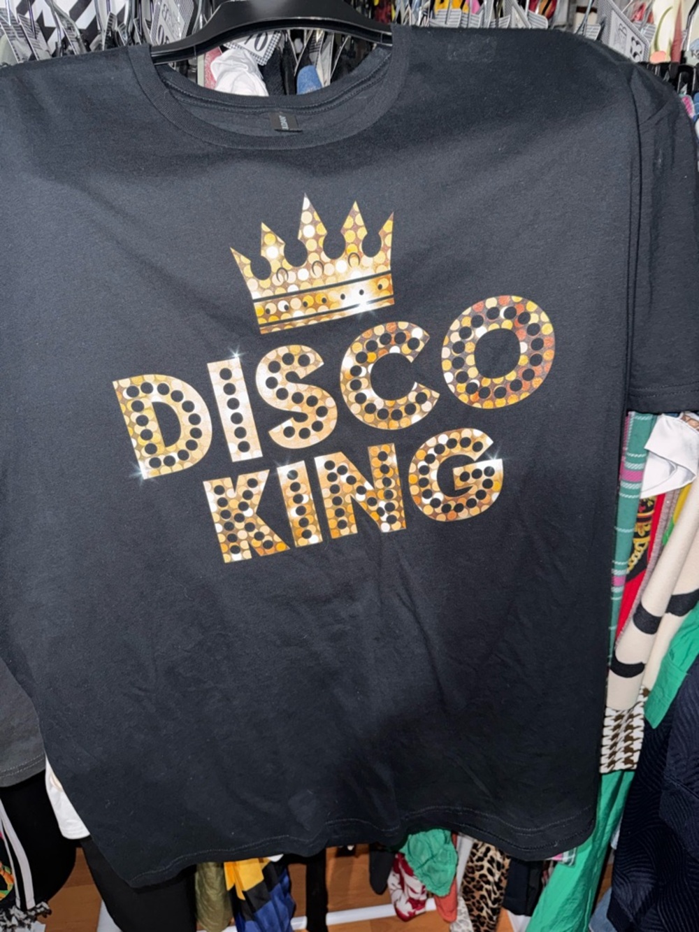 Gildan Black Graphic Tee with Gold Accent